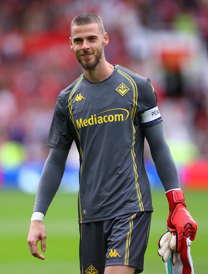 David de Gea, Fiorentina goalkeeper, at Old Trafford.