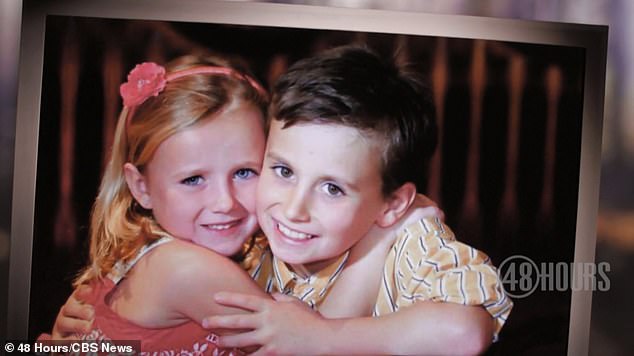 As the children were brought downstairs to the ground floor, and then, to the basement, they were told to cover their eyes. Pictured: Jack and Sarah Corbett before their father¿s death in 2015