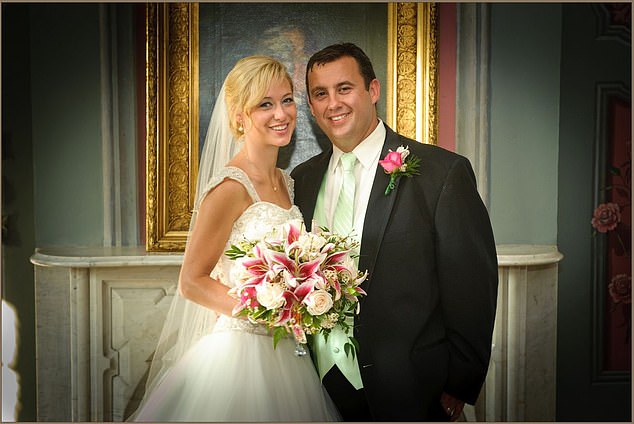 Jason Corbett with Molly Martens on their wedding day