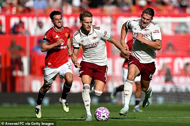 Odegaard was put on the spot and delivered his thoughts on the opening 45 minutes