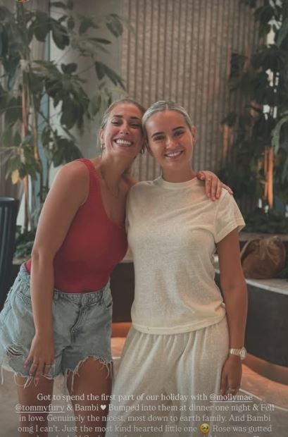Stacey Solomon and Molly-Mae Hague smiling together for a photo.