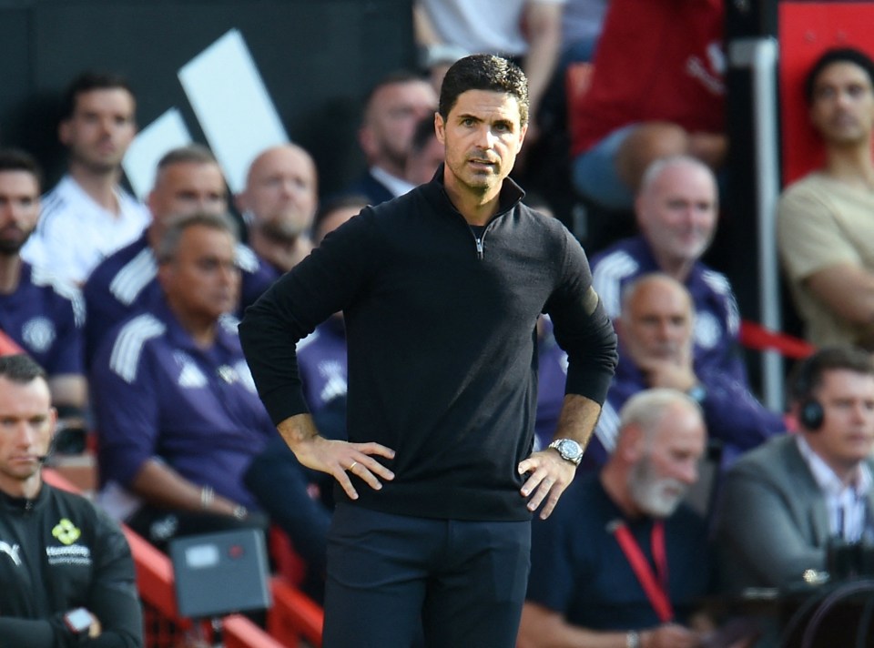 Mikel Arteta at a soccer match.