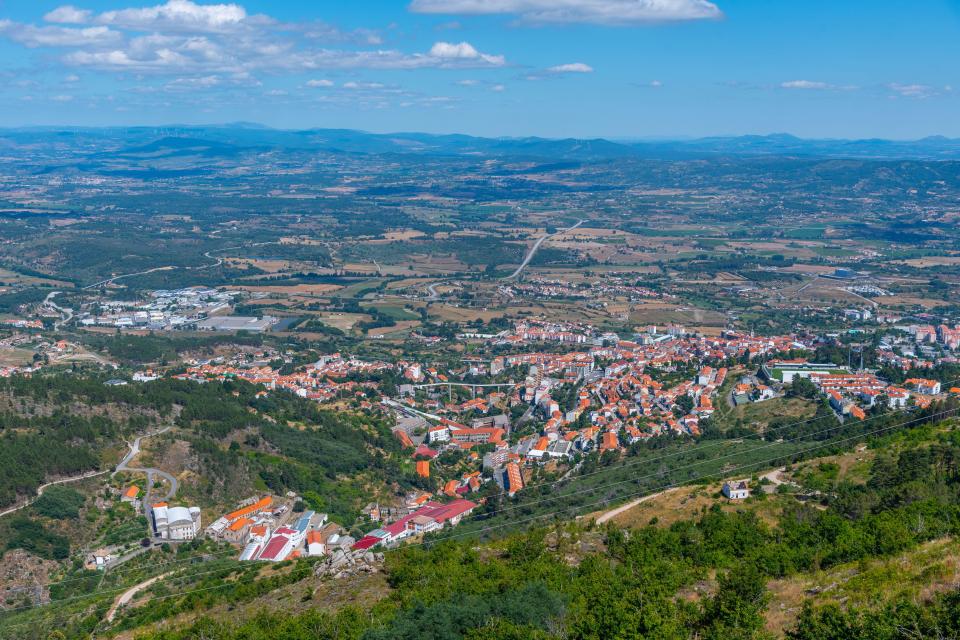 Aerial view of Covilha, Portugal.