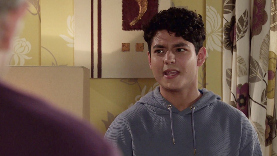 Aadi Alahan, from Coronation Street, angrily speaks to his father.