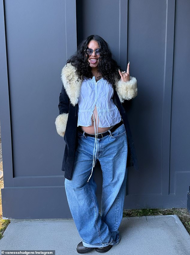 On Sunday, the Disney alum, 36, shared a photo of her bump on display in a crop top alongside videos of Rüfüs Du Sol's concert in Los Angeles from Saturday night