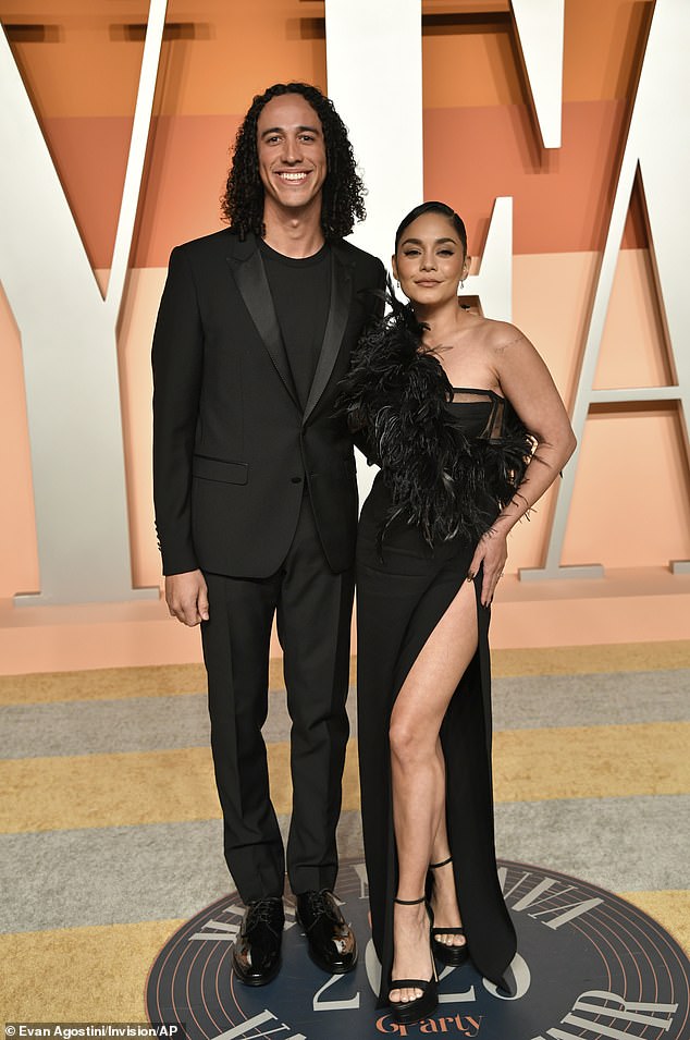 Hudgens and Tucker tied the knot in December 2023 during a romantic destination wedding in Tulum, Mexico. Just four months later, she debuted her first baby bump at the 2024 Academy Awards; pictured March in Beverly Hills