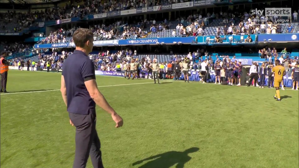 Roy Keane on a soccer field.