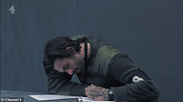 Adam later shed tears again as the recruits were asked to write 'death letters' to their loved ones