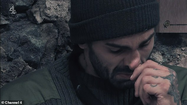 He then started to sob, as his upset co-stars tried to comfort him