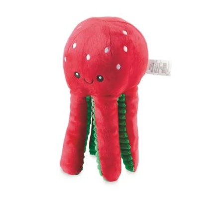 Red strawberry octopus plush toy.