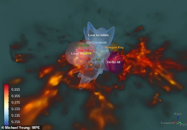 These tunnels may form part of a branching interstellar network which connects nearby star-forming regions (pictured)