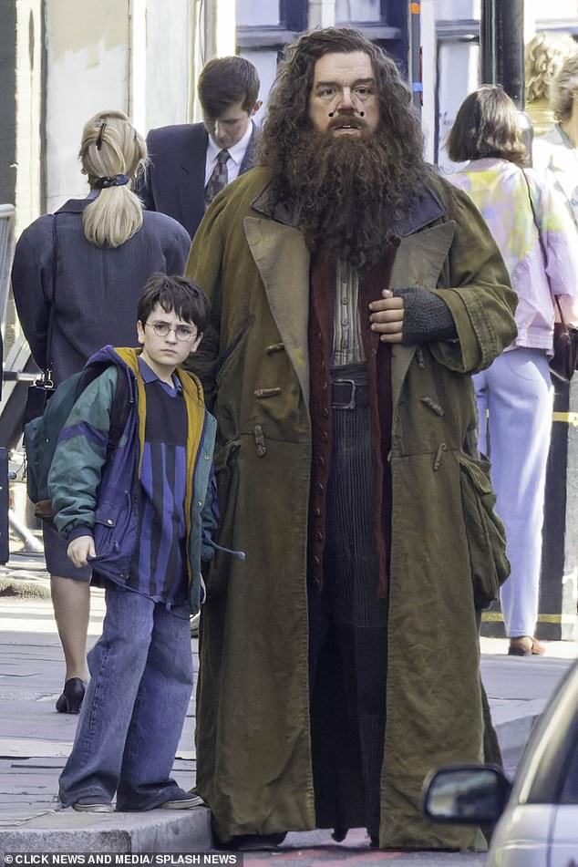 Now pictures of Nick and Dominic walking down Borough High Street in London Bridge have emerged which prove that they suit their new roles, which were originally played by Daniel Radcliffe and Robbie Coltrane