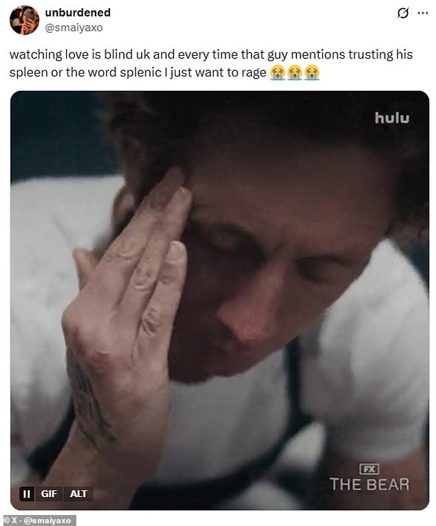 His claims have been ridiculed across social media, with one user on X venting: 'Every time that guy mentions trusting his spleen or the word splenic I just want to rage'
