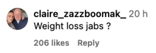 Rushing to the comments, some fans were quick to praise Karren while others speculated that she may have slimmed down as a result of weight-loss jabs