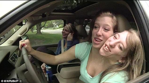 The conjoined twins had to each take a driving test, which they both passed, and work as a team to get from A to B