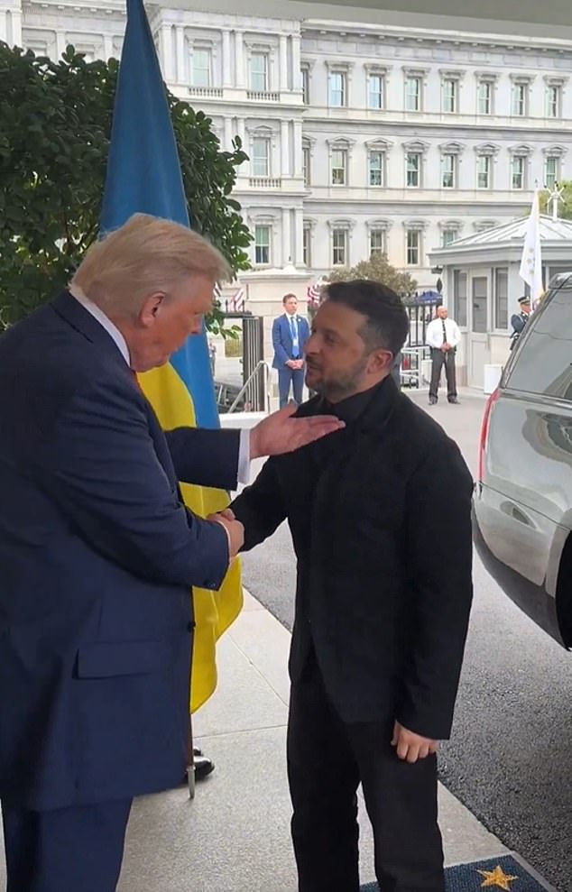 The Ukrainian appeared dressed in a black jacket, shirt, and trousers
