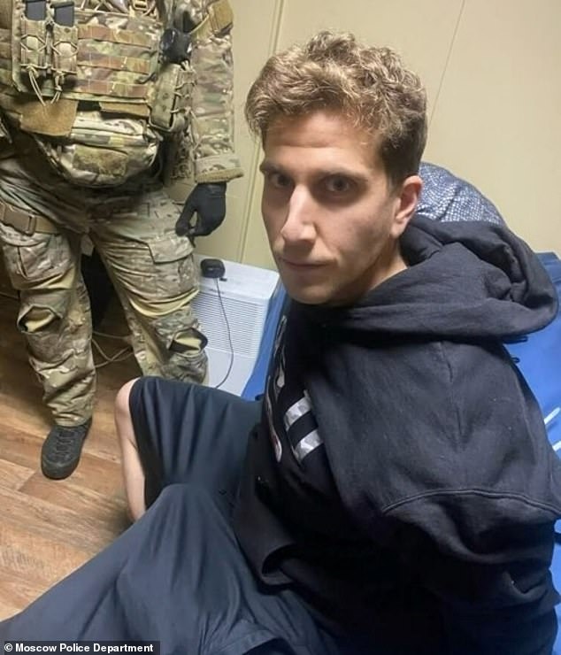 Kohberger, pictured after his arrest in December 2022, was hit with over a dozen complaints about his behavior while at Washington State University, which saw professor having to escort a female student to her car because Kohberger's 'behavior was of concern'