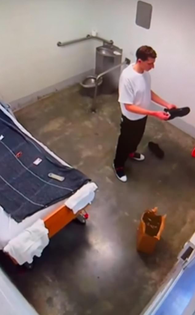Bryan Kohberger is seen pacing his cell in newly-revealed surveillance camera footage