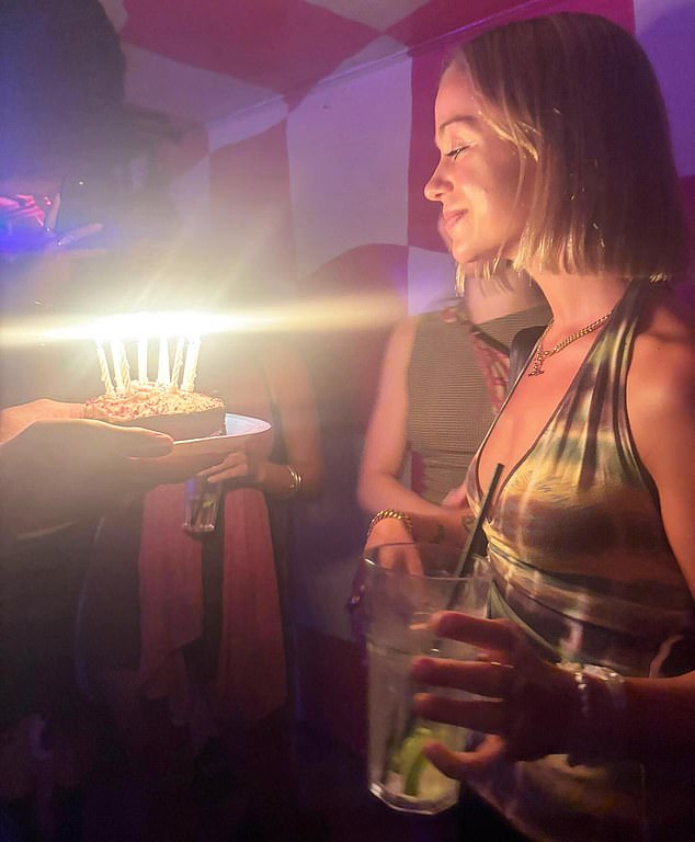 Amelia Windsor (pictured), who turns 30 soon, marked the occasion at a fashionable bar in London's East End
