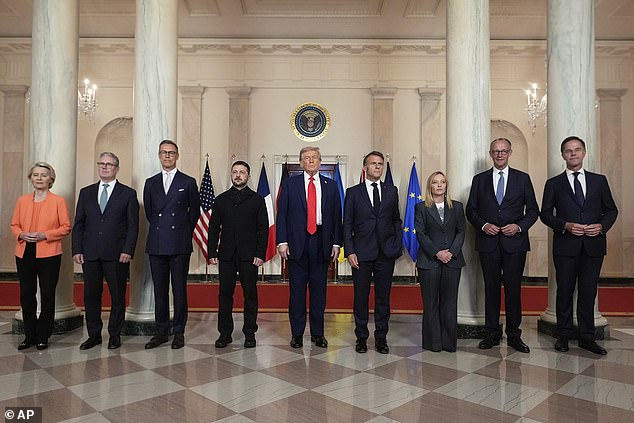 European leaders meet with Trump in the White House on Monday afternoon