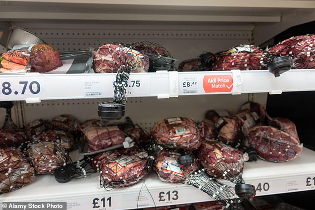 Ms Martin explained in an open letter to the Thames Valley PCC that she understood his point and agreed the public has a role in stopping shoplifting. Pictured: File photo of security tags on meat at Tesco
