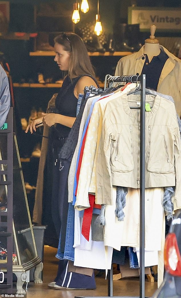 The royal, who is currently studying at the University of Sydney, was spotted perusing the vintage racks on Newtown's iconic King Street with some girlfriends, looking very casual in sweatpants and a tank top