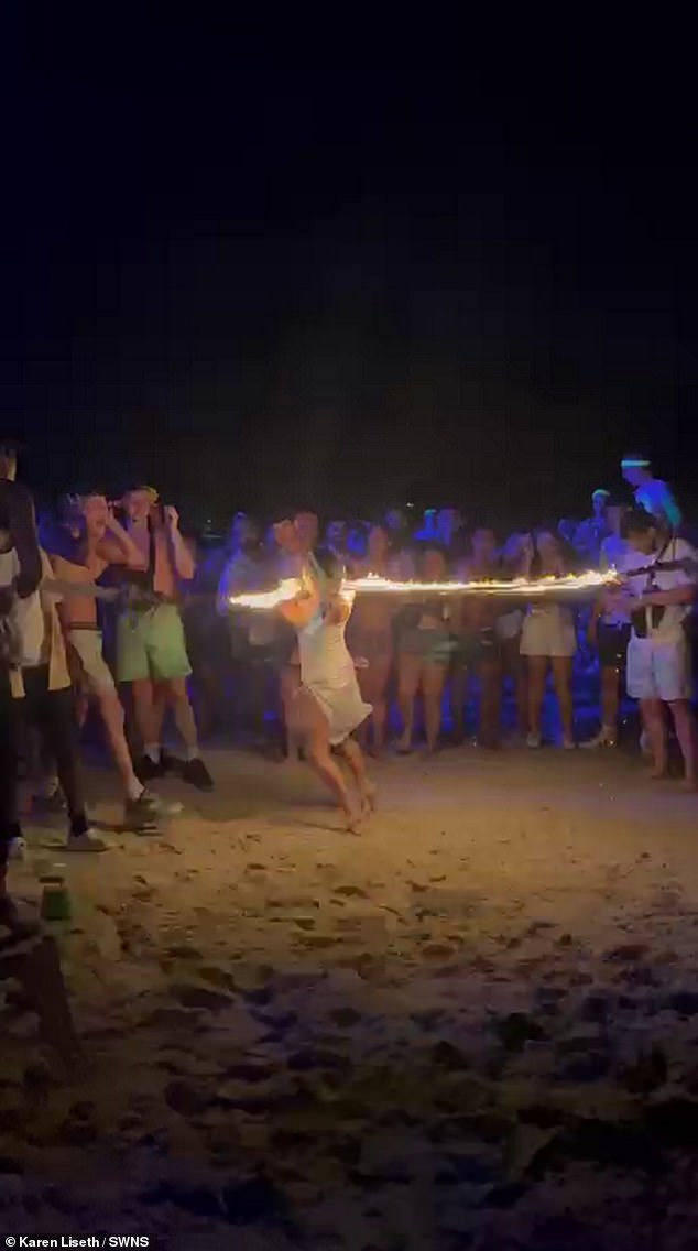 Everything was going to plan - until she tried to get back out of the rope and it wrapped around her neck