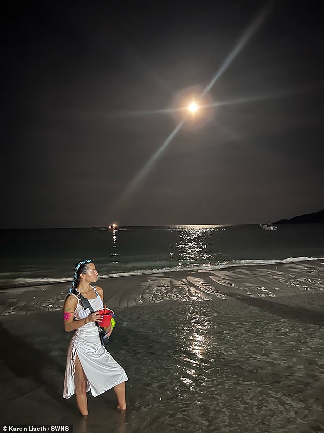 Karen and her partner were visiting the Thai island of Ko Pha Ngan when they attended the party