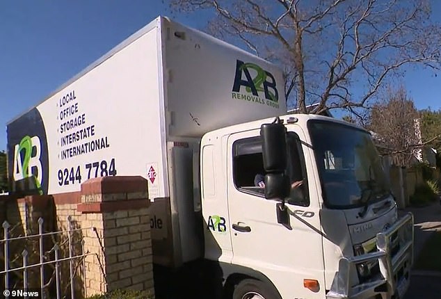 A removalist truck is seen emptying the Keightley Road property