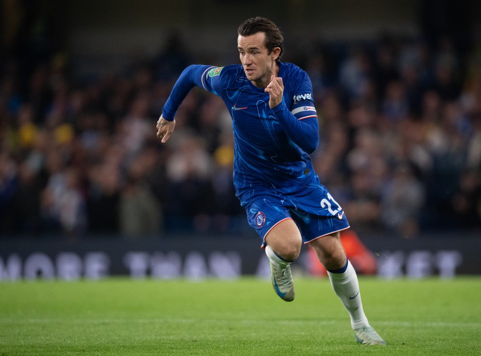 Ben Chilwell of Chelsea running during a soccer match.