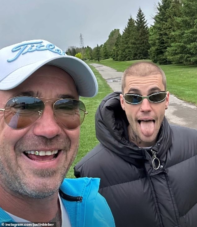 Bieber was pictured in his native Canada golfing with his dad Jeremy in May