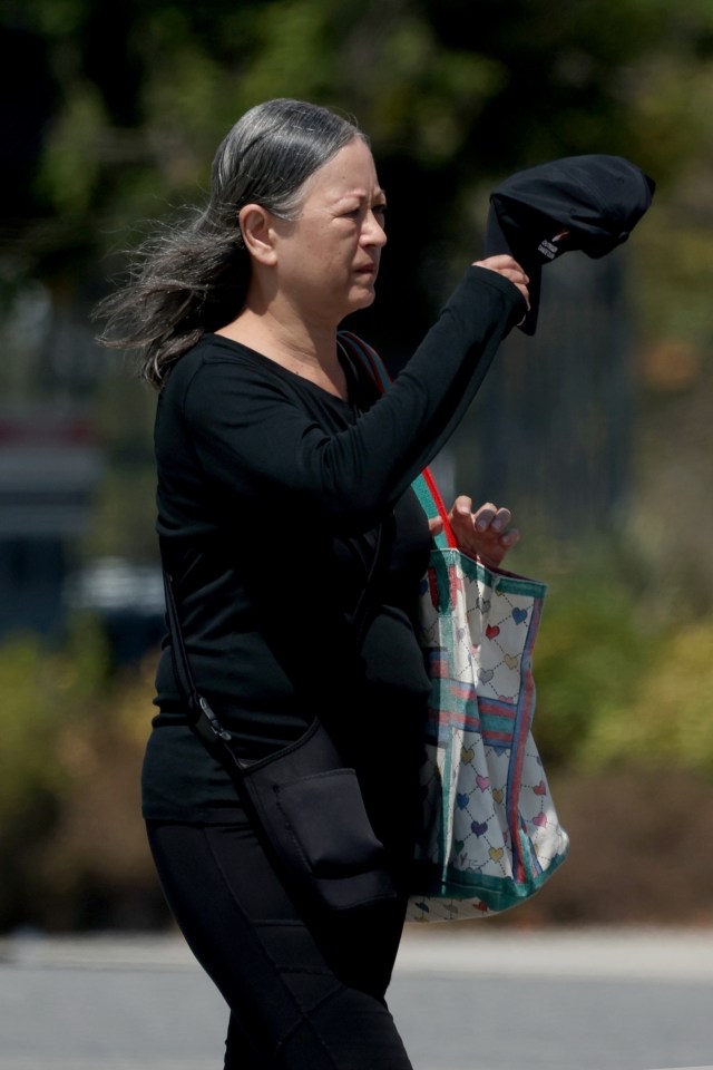 Julia Nickson walking in Los Angeles.