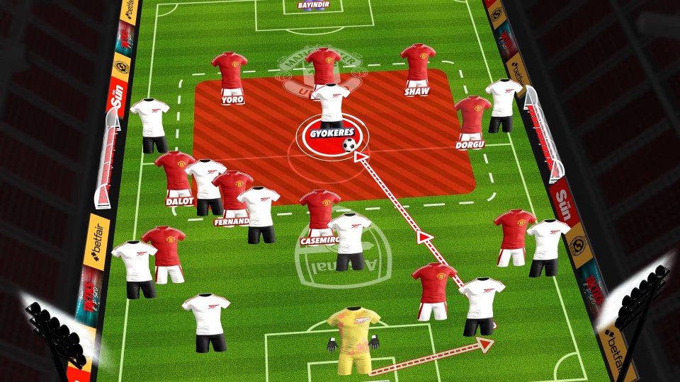Illustration of a soccer team formation.