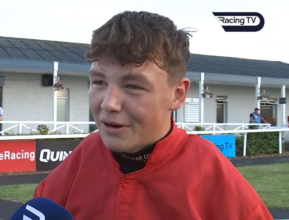 Jockey being interviewed.