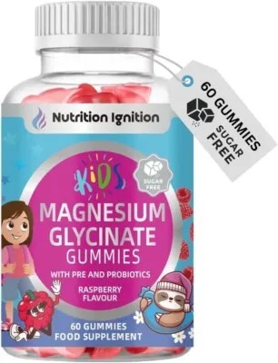 Bottle of Nutrition Ignition Kids Magnesium Glycinate Gummies.