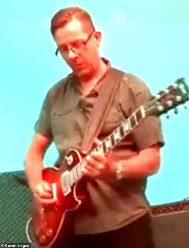 The father-of-two pictured playing the guitar - he had been completing gardening and DIY jobs around the family home and helping his next door neighbour when the tragedy happened