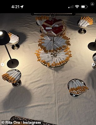 There were also bowls of cigarettes available for guests on the tables
