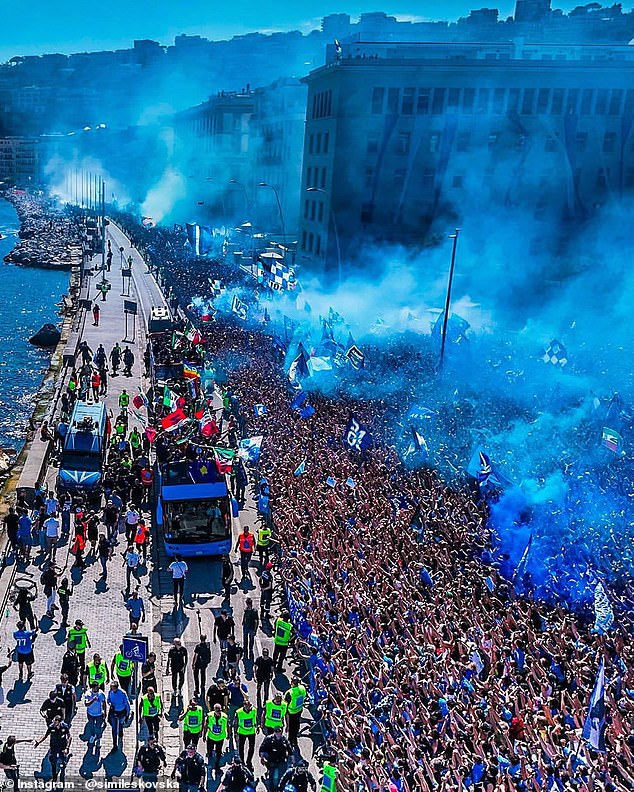 The passion of Napoli's fans, seen celebrating the Serie A title, is a key draw for players