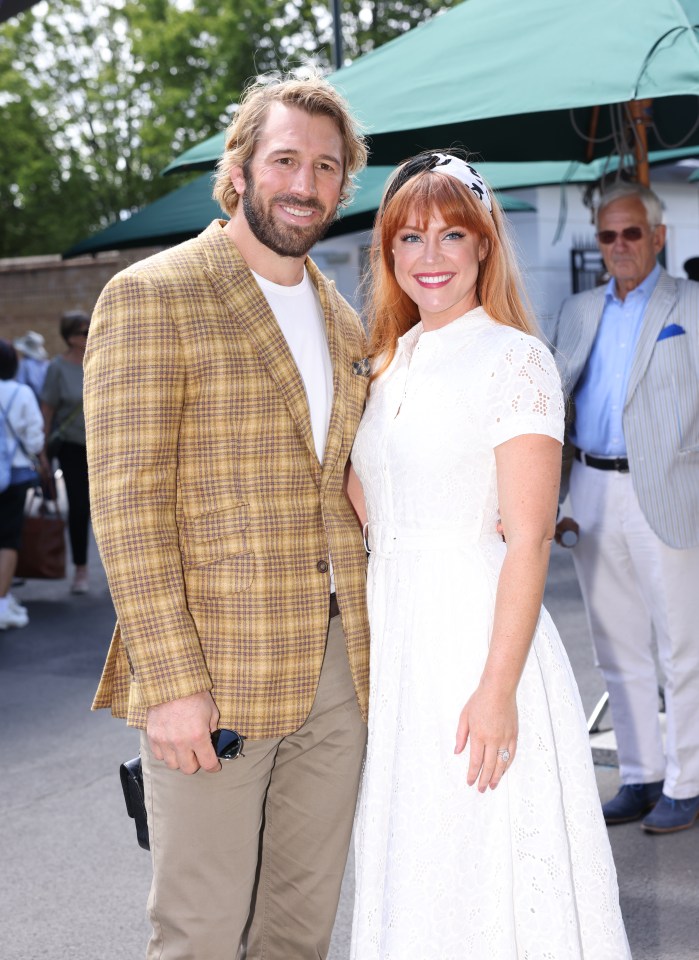 Camilla Kerslake and Chris Robshaw at Wimbledon.