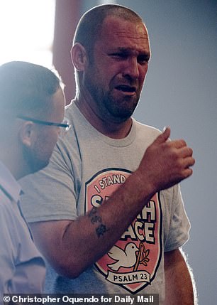Her biological father, Doniel 'DJ' Patrick, left the courtroom just 30 minutes into the witness statements, abandoning his front-row seat behind his daughter in tears