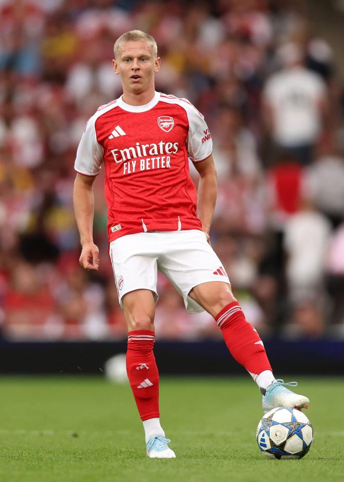 Oleksandr Zinchenko of Arsenal during a soccer match.