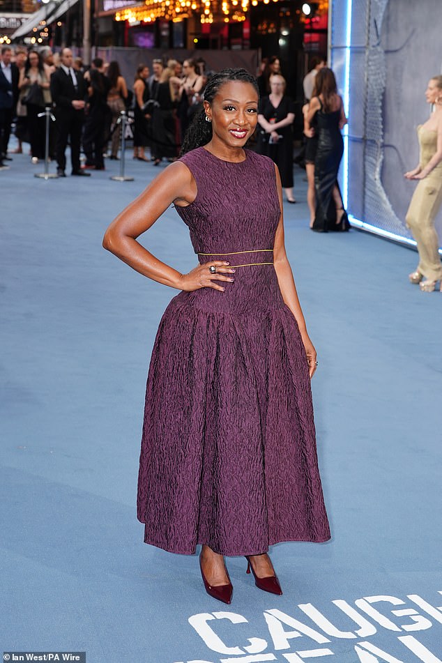 Beverley Knight looked glamorous in a purple gown