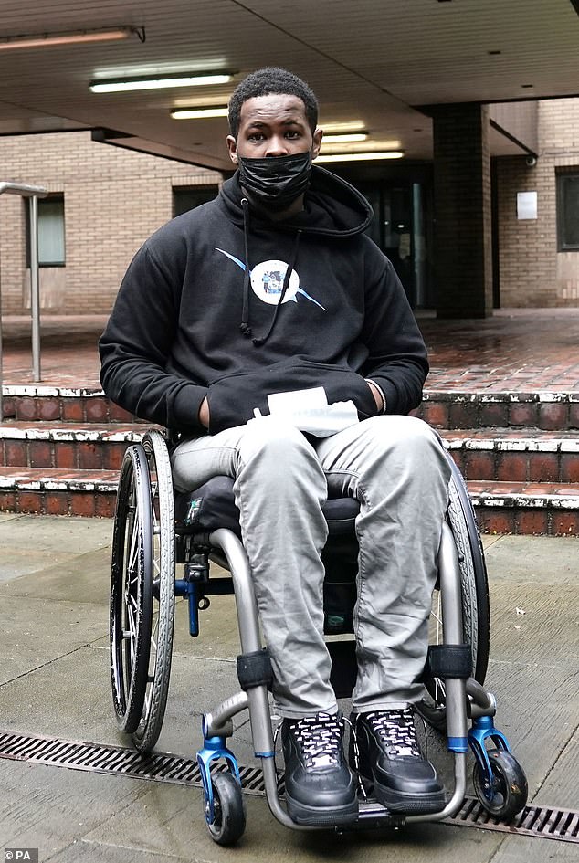 Jordan Walker-Brown who was left paralysed when Metropolitan Police constable Imran Mahmood, 36, tasered him during Covid lockdown