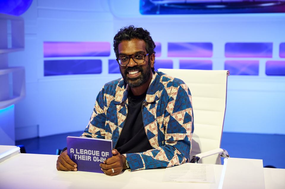 Romesh Ranganathan hosting a sports comedy panel show.