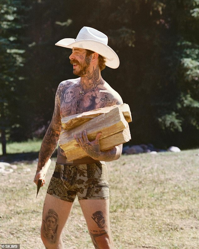 'That camouflage is so incredible even I can¿t see it,' wrote one commenter as the Wow singer, 30, showcased his broad tattoo covered chest, modeling a pair of camo briefs and a white cowboy hat