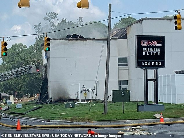 The vet's office is not open yet and only members of the construction crew were at the building during the incident