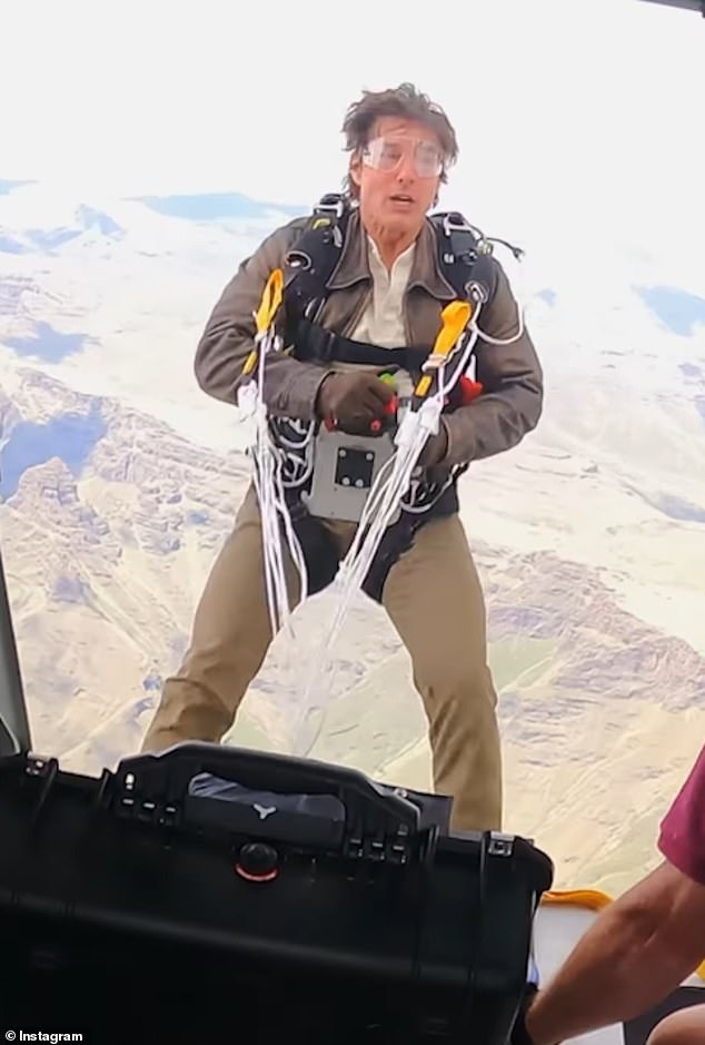 Other B-roll outtakes showed the longtime entertainer dangling from a plane