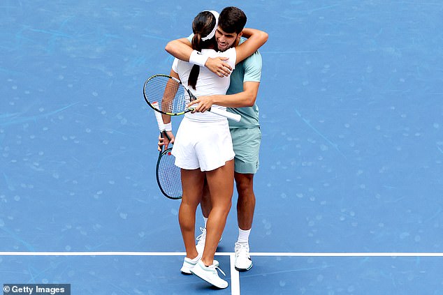 Although their US Open mixed doubles run ended as quickly as it had begun both were in high spirits during the entertaining contest