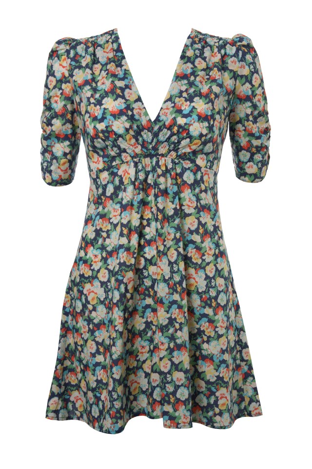 Pansy print dress.