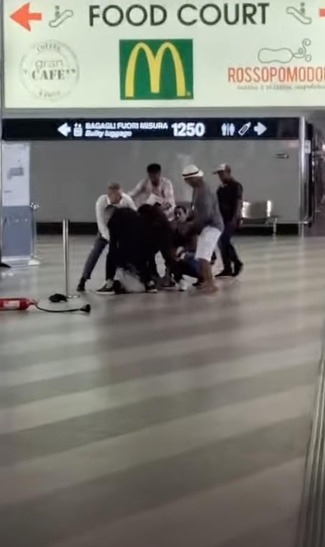 Staff managed to apprehend a suspect and pin them to the ground